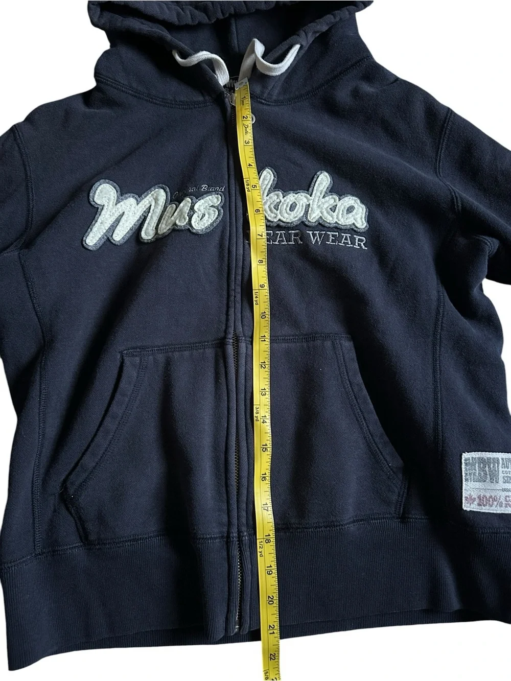 Vintage Navy Canadian Muskoka Bearwear Heavyweight Hoodie size S - Picture 7 of 13